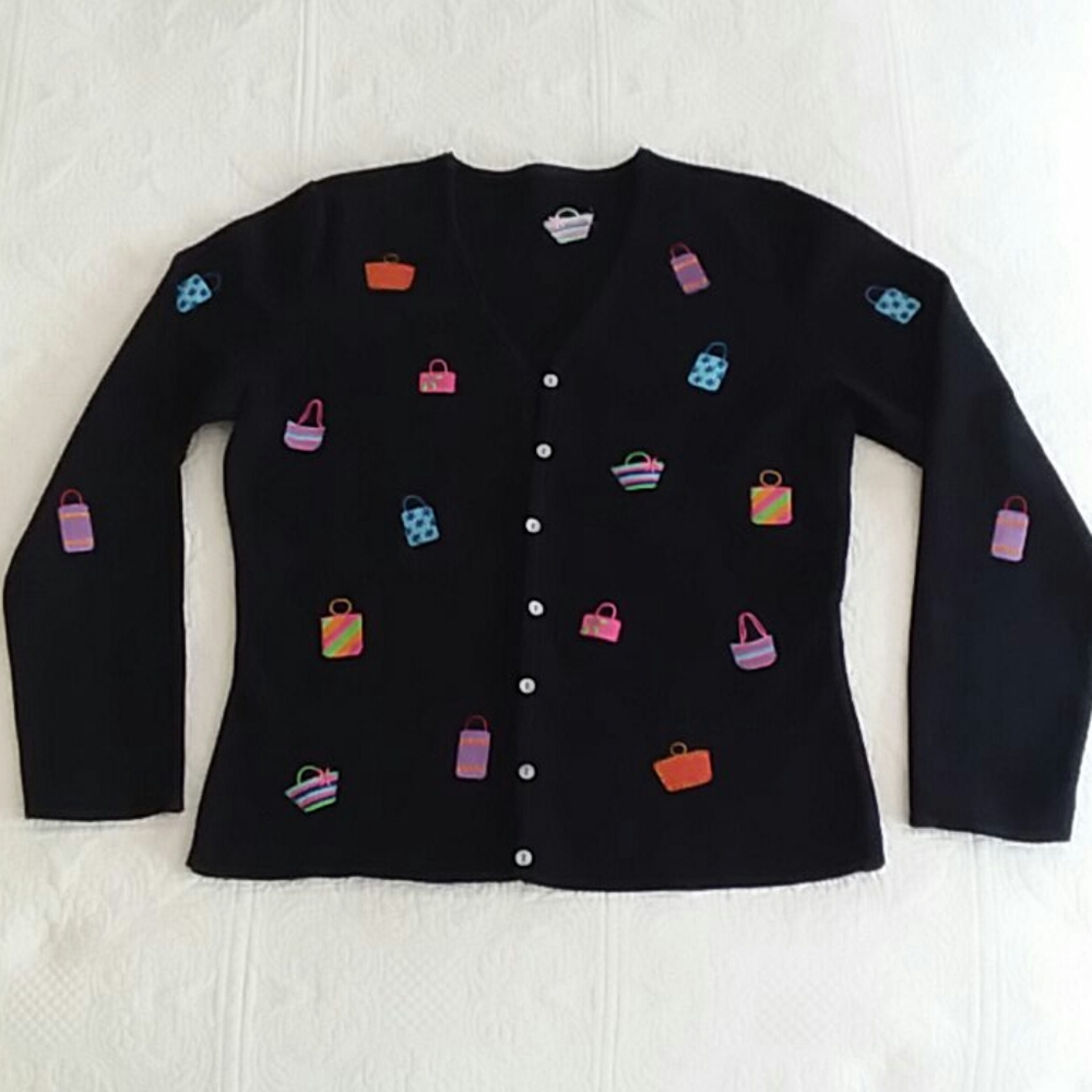 Pocketbook Theme Cardigan Sweater